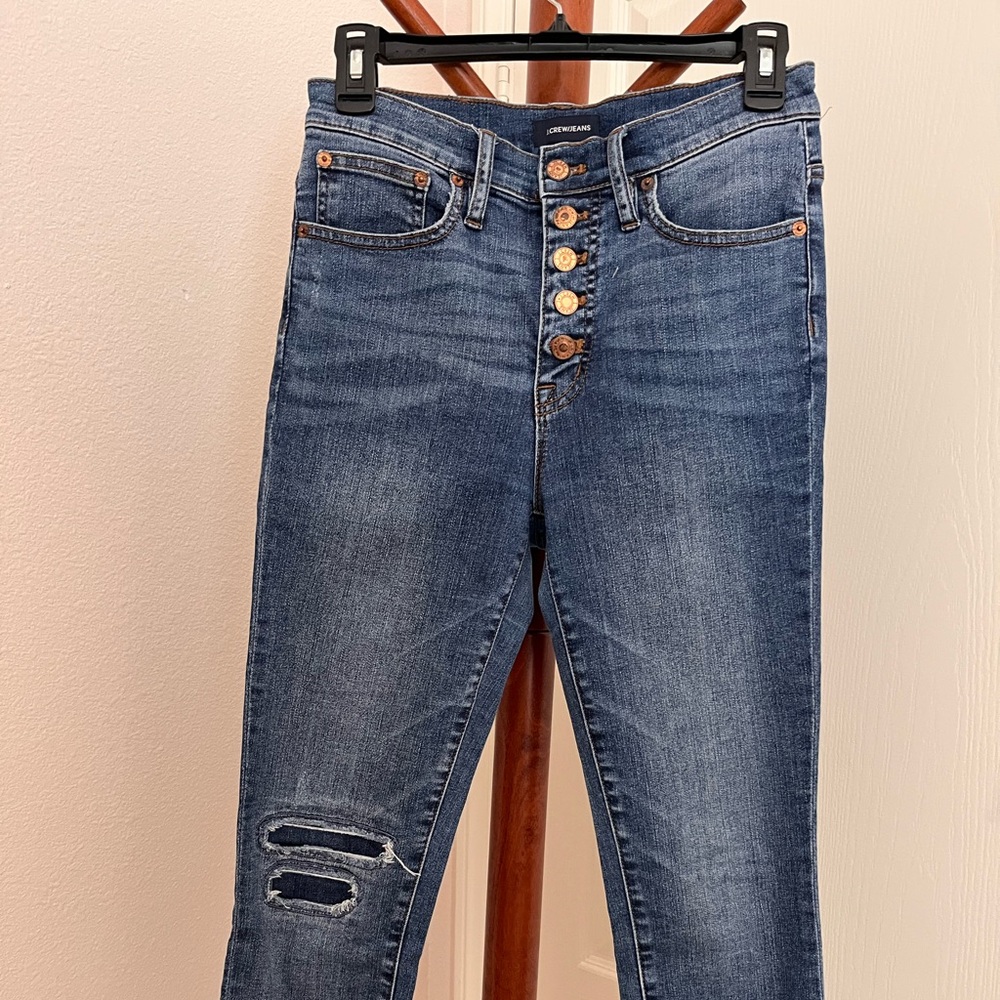 J. Crew High-Waisted Toothpick Button Fly Jeans